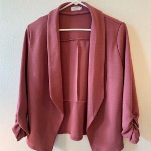 Pink Open Front Blazer